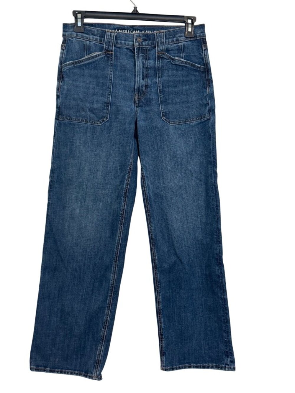 American Eagle Womens Stovepipe Stretch Jeans Size 8 Regular Blue Denim Casual